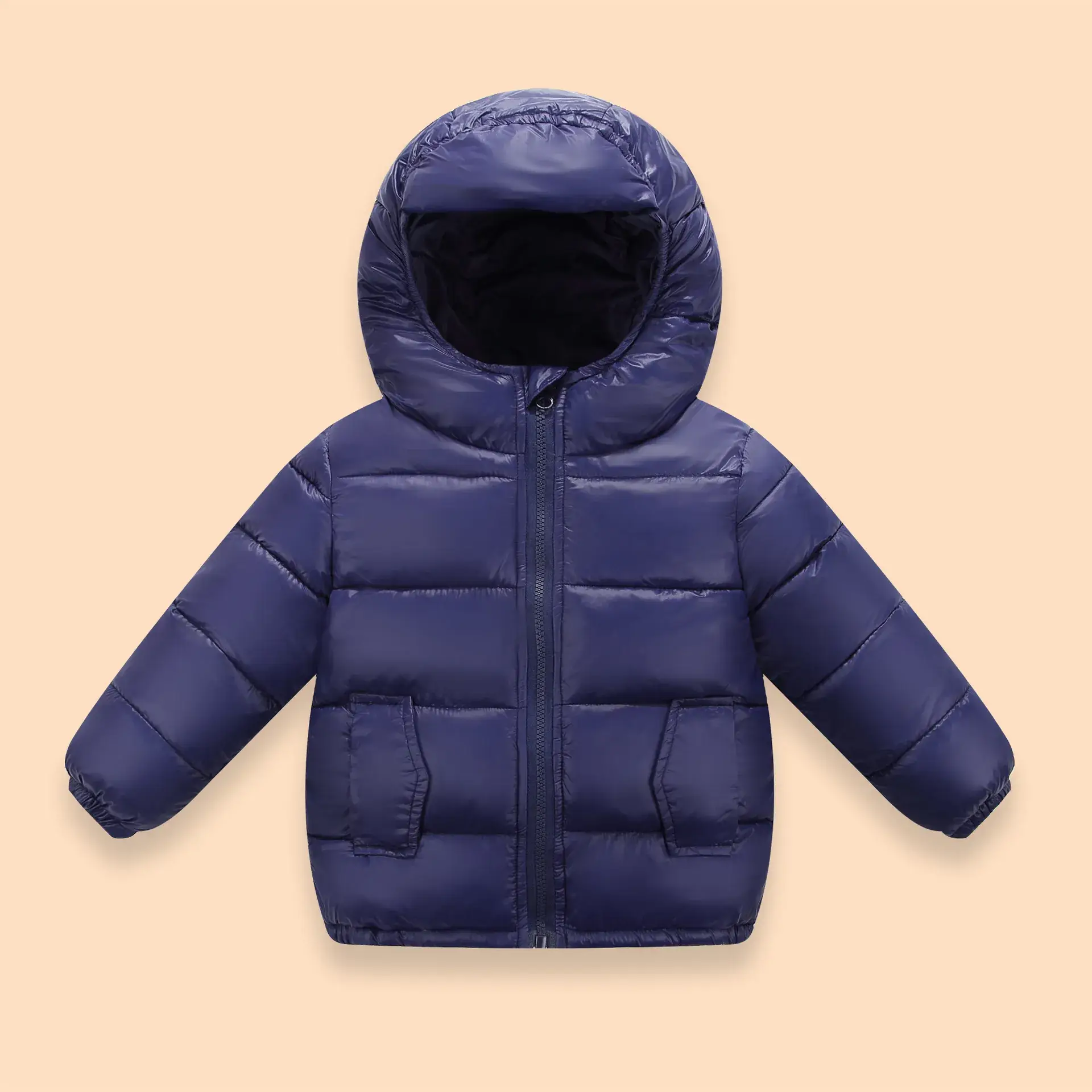 Red Hooded Cotton Padded Baby Coat for Boys Girls Medium