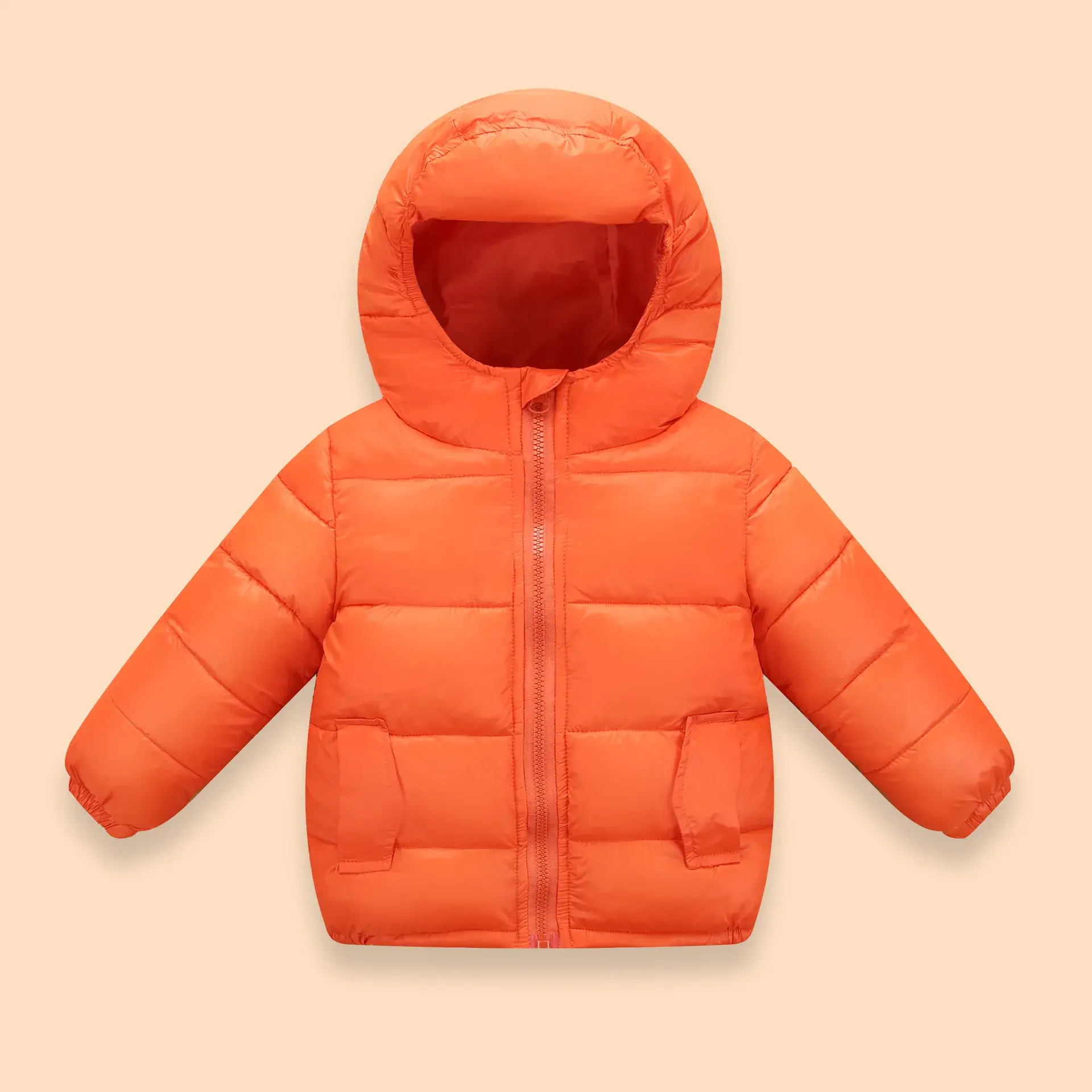 Red Hooded Cotton Padded Baby Coat for Boys Girls Medium