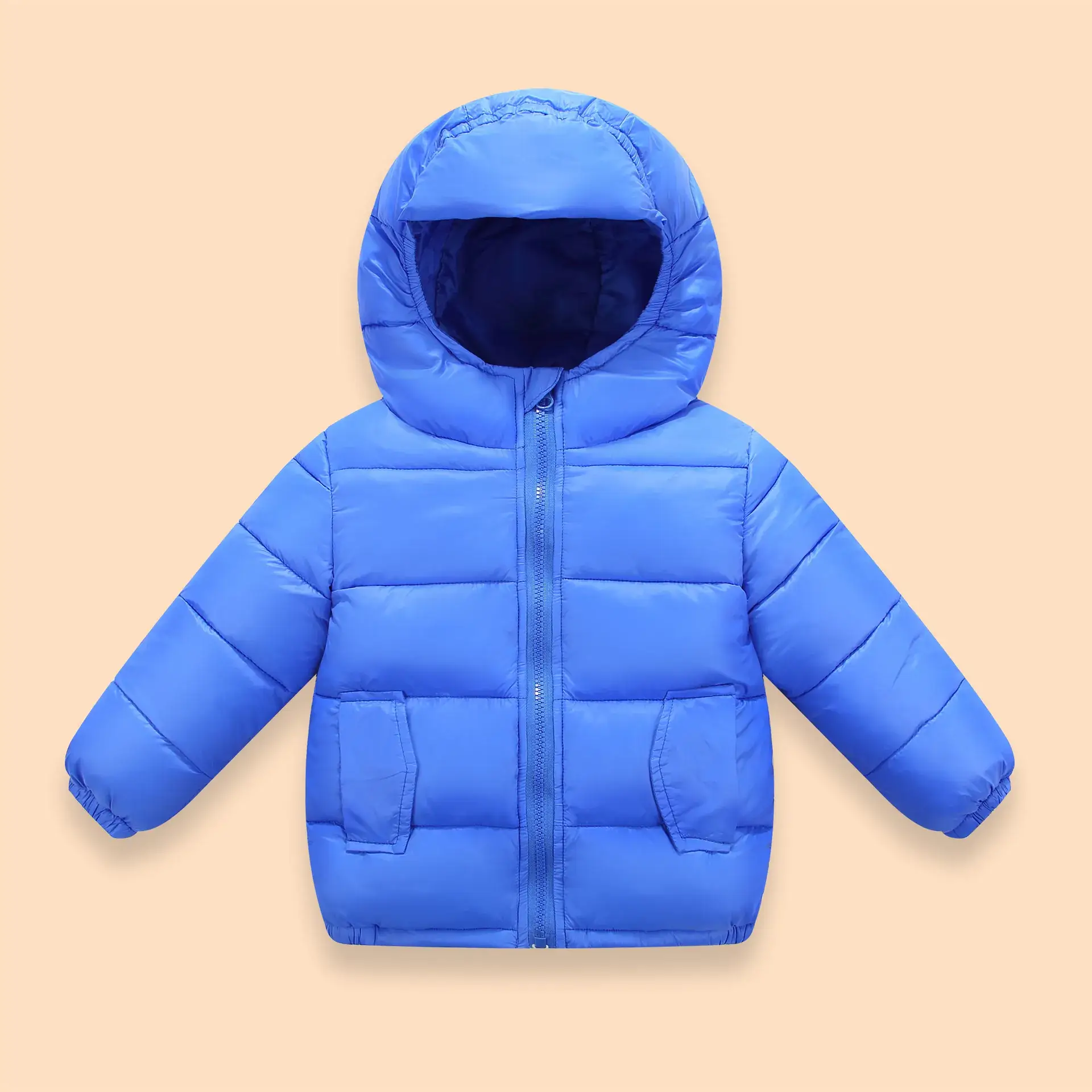 Red Hooded Cotton Padded Baby Coat for Boys Girls Medium