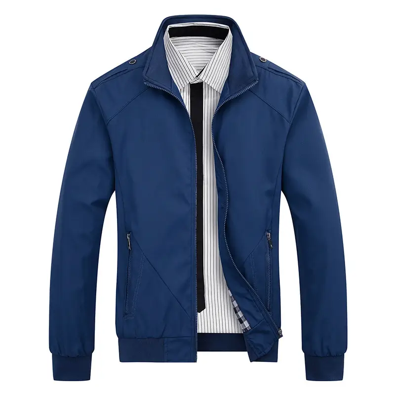 Men's Blue Korean Jacket Slim Fit Autumn 2022 - Image 3