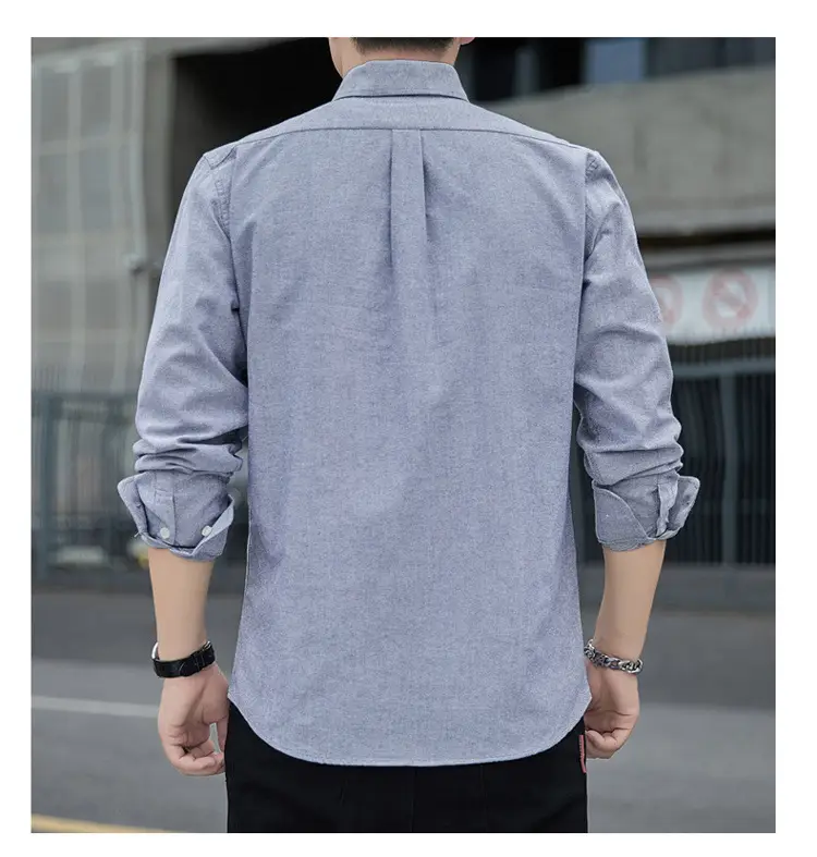 Men's White Slim Fit Oxford Shirt Long Sleeve — feature 14