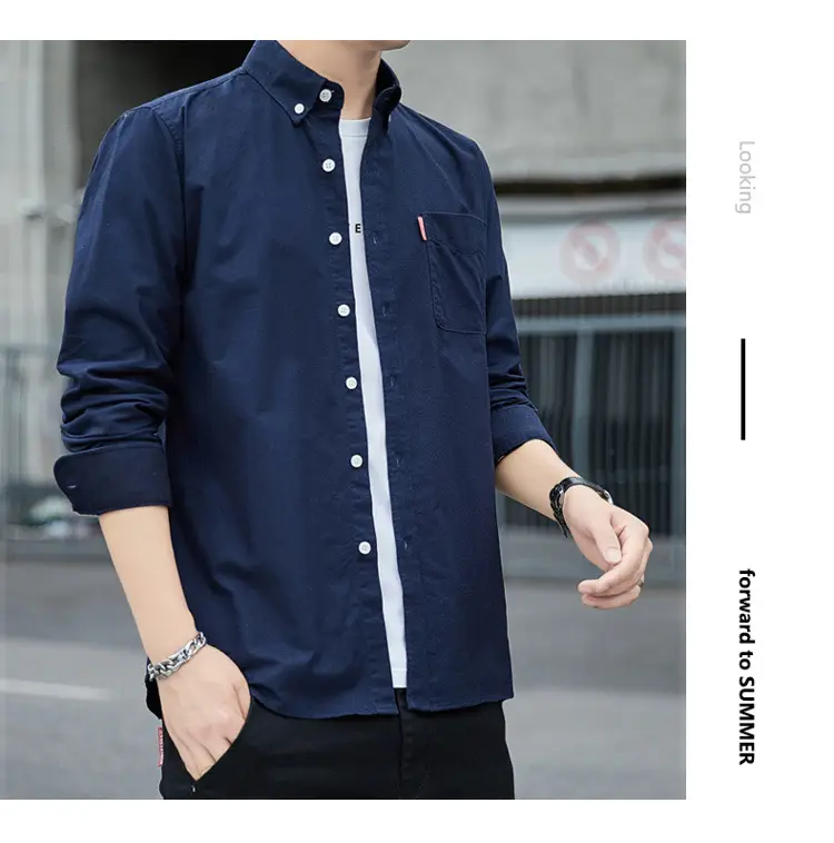 Men's White Slim Fit Oxford Shirt Long Sleeve — feature 20