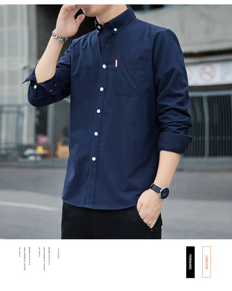 Men's White Slim Fit Oxford Shirt Long Sleeve — feature 21
