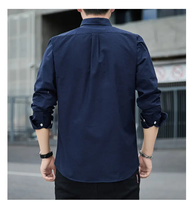 Men's White Slim Fit Oxford Shirt Long Sleeve — feature 22