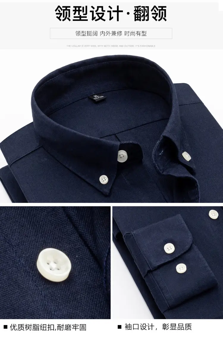 Men's White Slim Fit Oxford Shirt Long Sleeve — feature 5