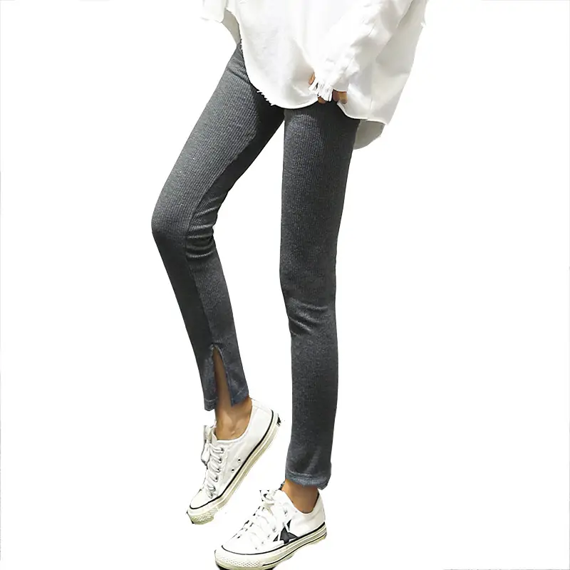 Japan Lotte Fleece Leggings White High Elastic 2020 - Image 16