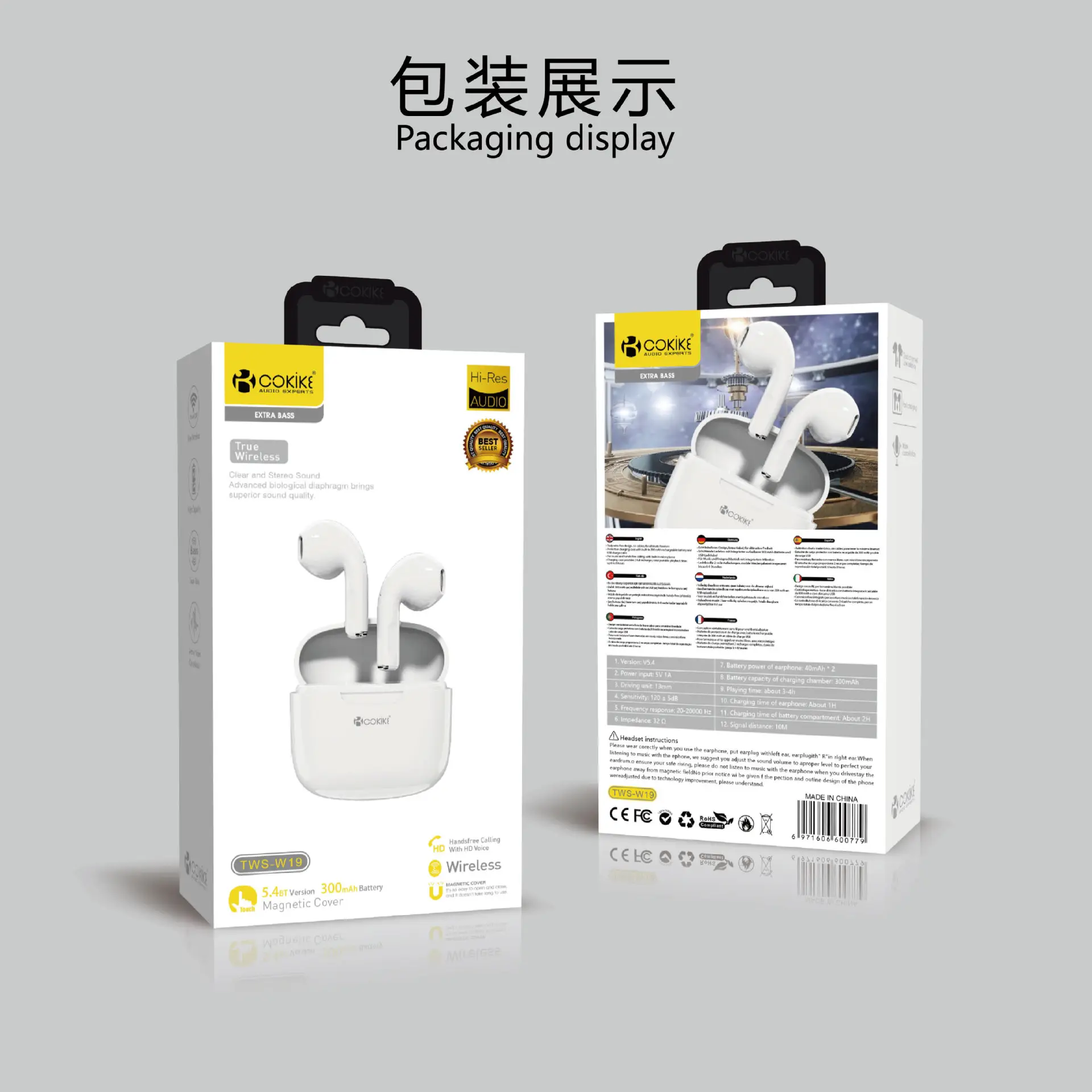 TWS Bluetooth Headphones Wireless Pair White - Image 3