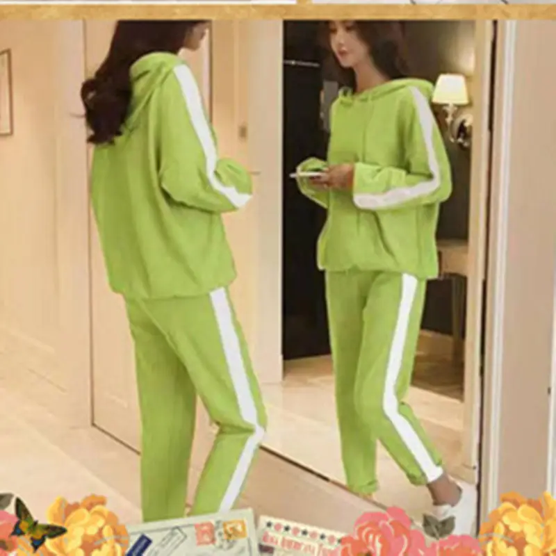 Women's Black White Track Suit New Korean Style Harem Pants - Image 4