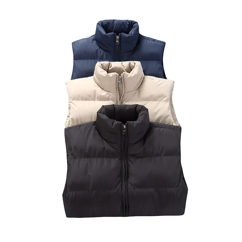 Black Korean Style Warm Down Vest Jacket Large - Image 8