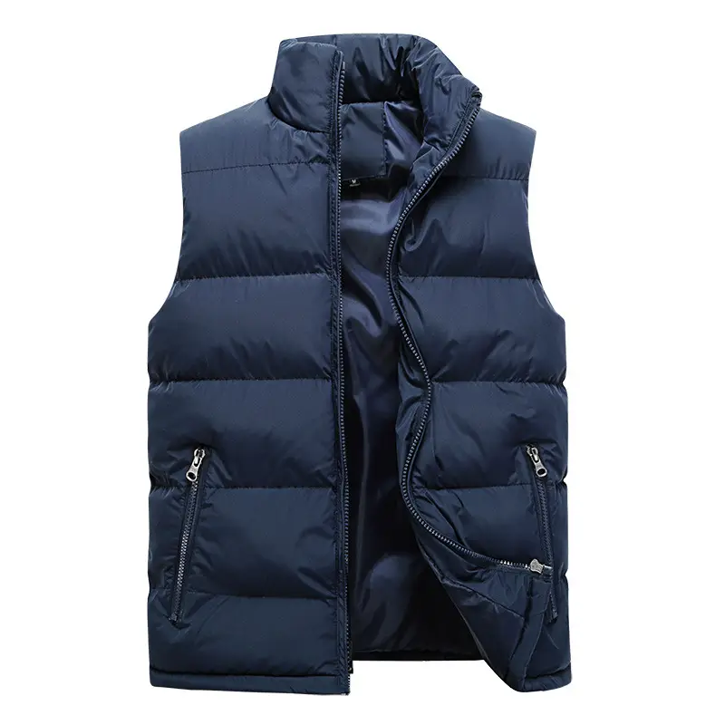 Black Korean Style Warm Down Vest Jacket Large - Image 2