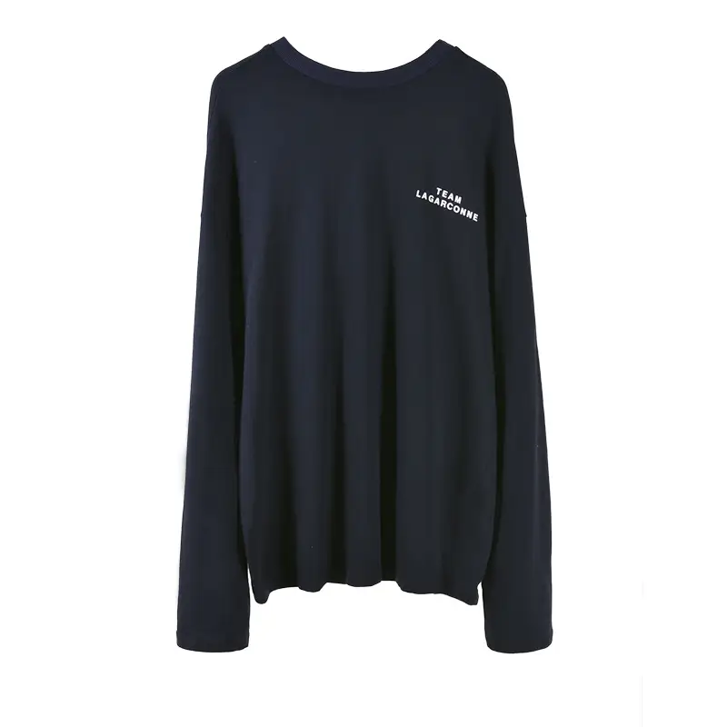 Women Long Sleeve Printed T-Shirt White Loose Fit - Image 7