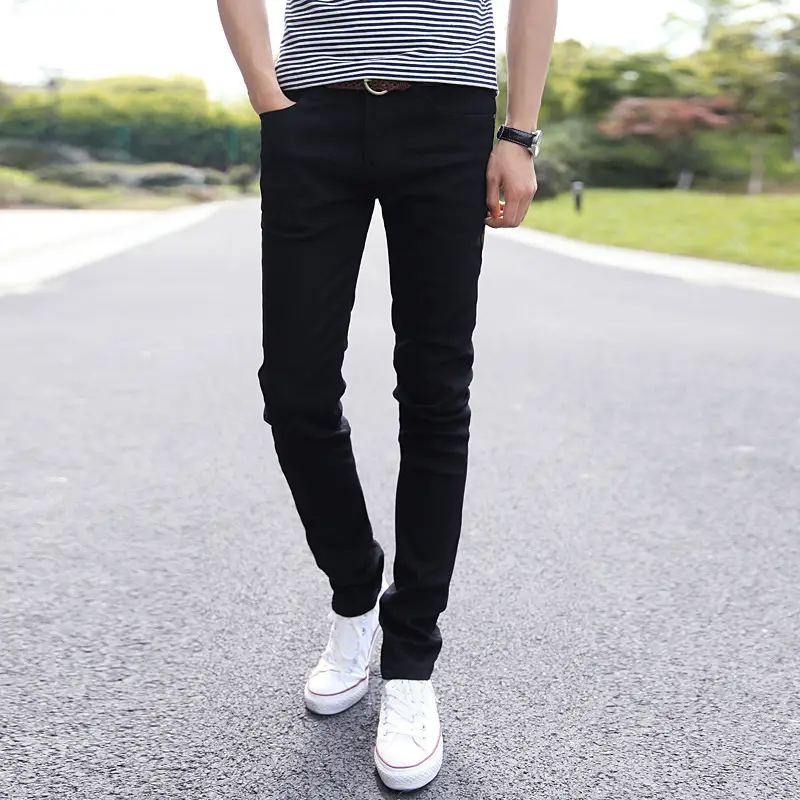Men Slim Fit Elastic Jeans Blue Winter Style - Image 8