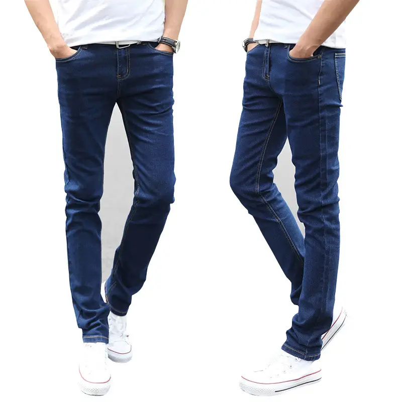 Men Slim Fit Elastic Jeans Blue Winter Style - Image 11