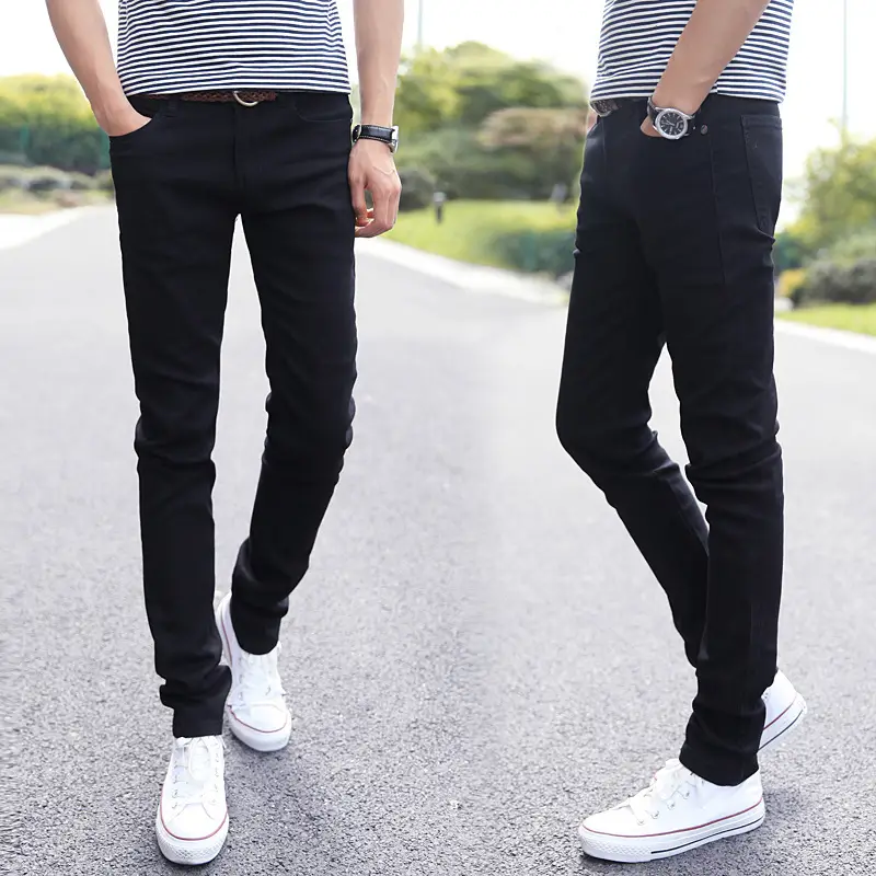 Men Slim Fit Elastic Jeans Blue Winter Style - Image 2