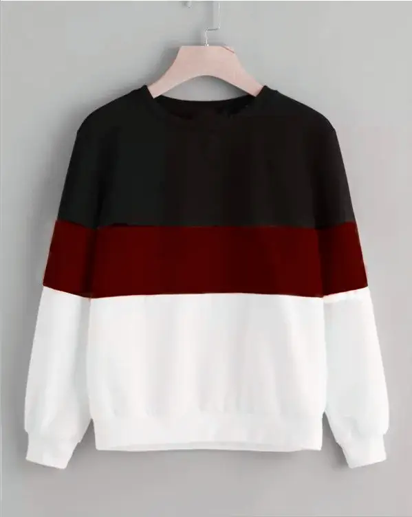 Cross-Color Long Sleeve Sweatshirt for Women