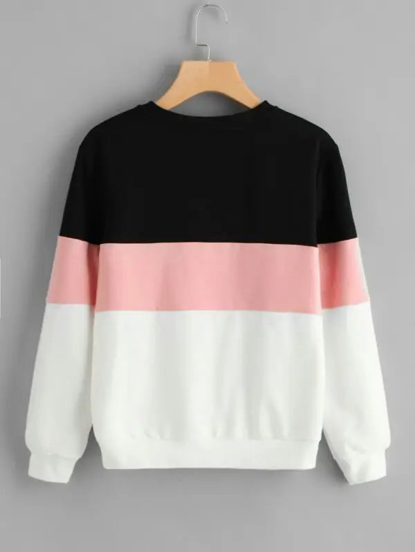 Cross-Color Long Sleeve Sweatshirt for Women