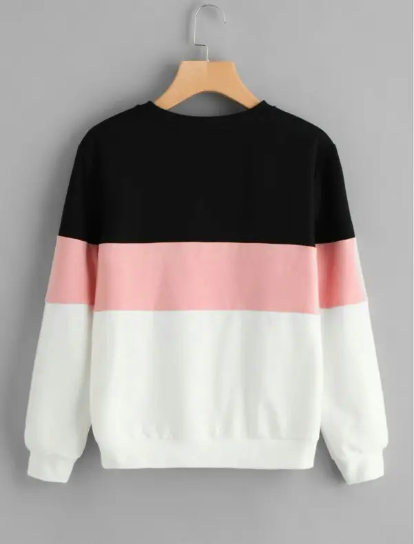 Cross-Color Long Sleeve Sweatshirt for Women