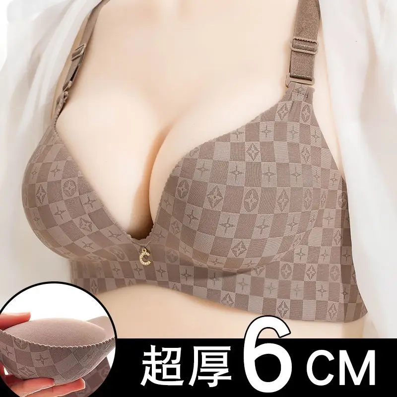 Super Thick Traceless 6cm Underwear Women's Small Chest Thickened Push-up Large Flat Chest A- cup Special Breast Bra suit - Image 12