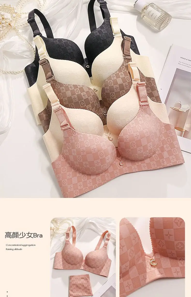 Super Thick Traceless 6cm Underwear Women's Small Chest Thickened Push-up Large Flat Chest A- cup Special Breast Bra suit — feature 10