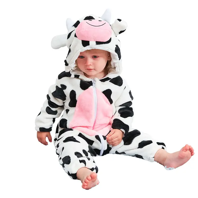 Baby Cow Fleece Pajamas for Kids Autumn Winter - Image 6
