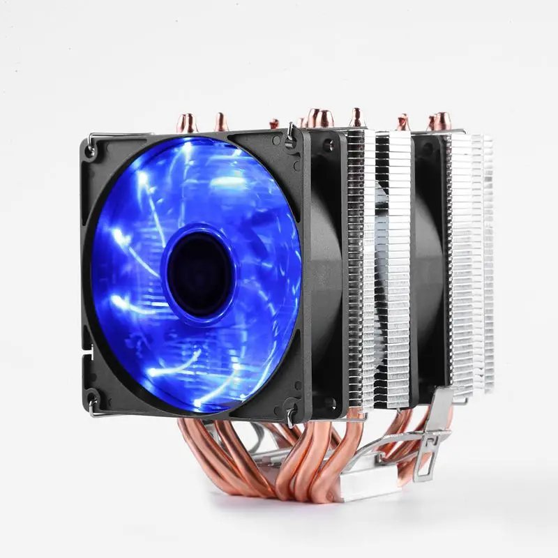 Pure Copper Six-Tube Dual-Tower Cpu Cooler 1700Amd1155 Desktop Computer Fan E5 Xeon Cpu Cooler