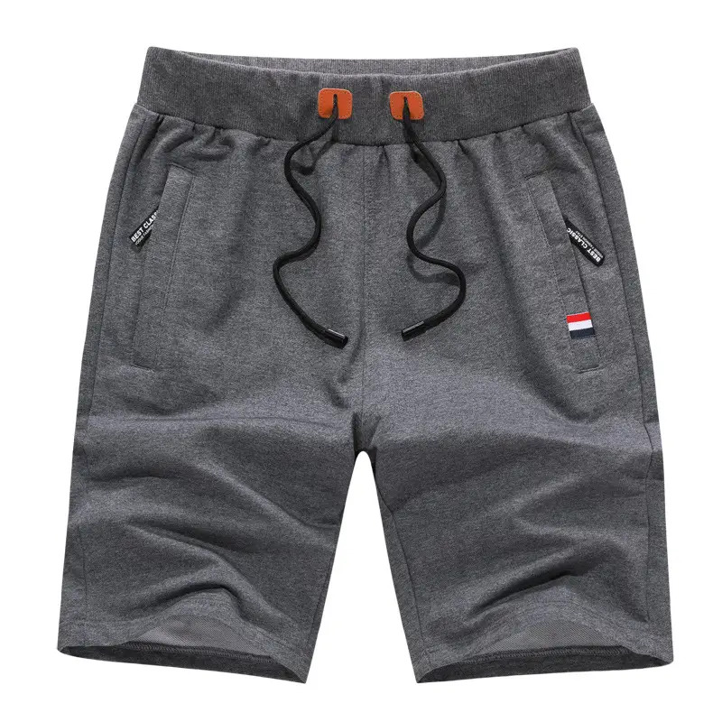 Men's Navy Solid Color Slim Fit Shorts with Drawstring - Image 6