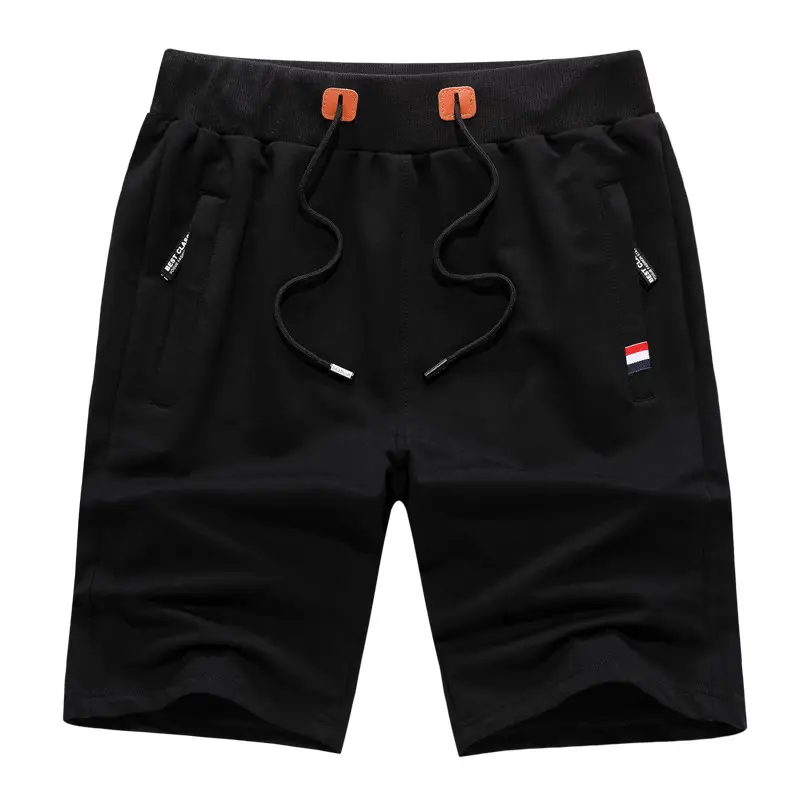 Men's Navy Solid Color Slim Fit Shorts with Drawstring - Image 7