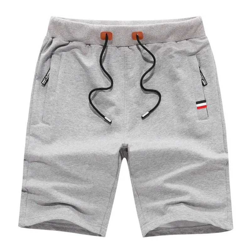 Men's Navy Solid Color Slim Fit Shorts with Drawstring - Image 5