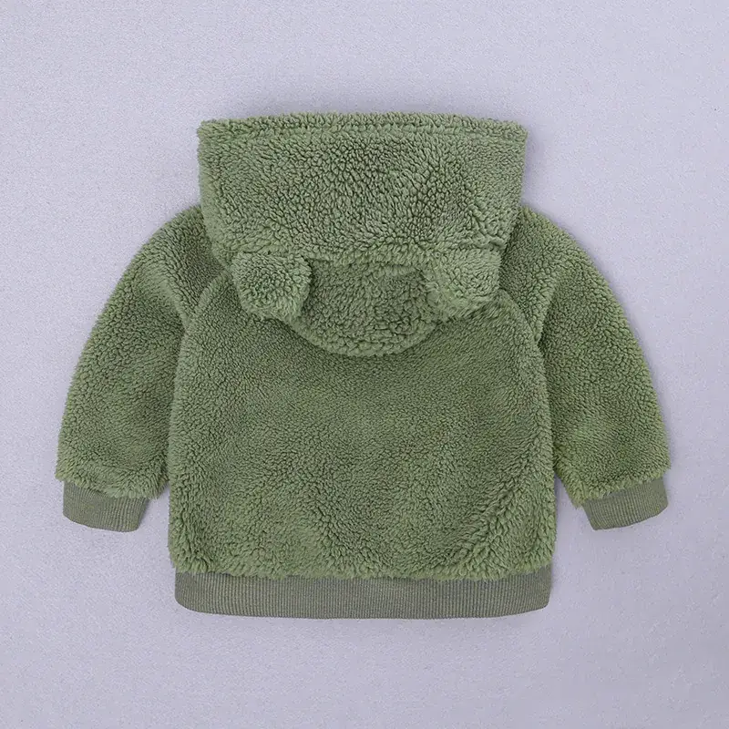 Green Fleece Boys' Hooded Coat One Piece - Image 7