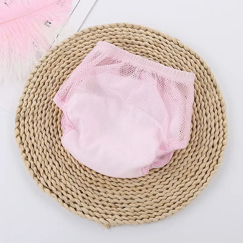 Baby Mesh Diaper Pants Yellow Pink Blue Fixed Disposable - Image 9