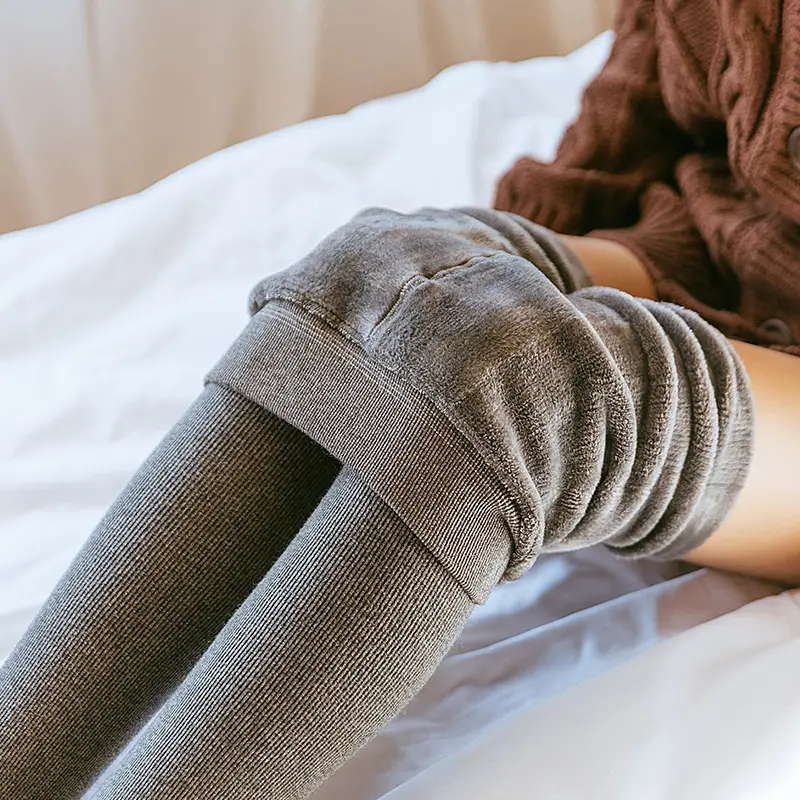 Black Fleece Lined Warm Pants for Women