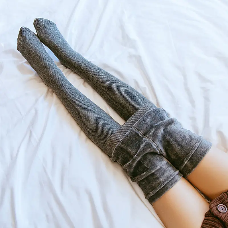 Black Fleece Lined Warm Pants for Women