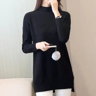 Black Knitted Turtleneck Women's 2021 Winter Wear - Image 4
