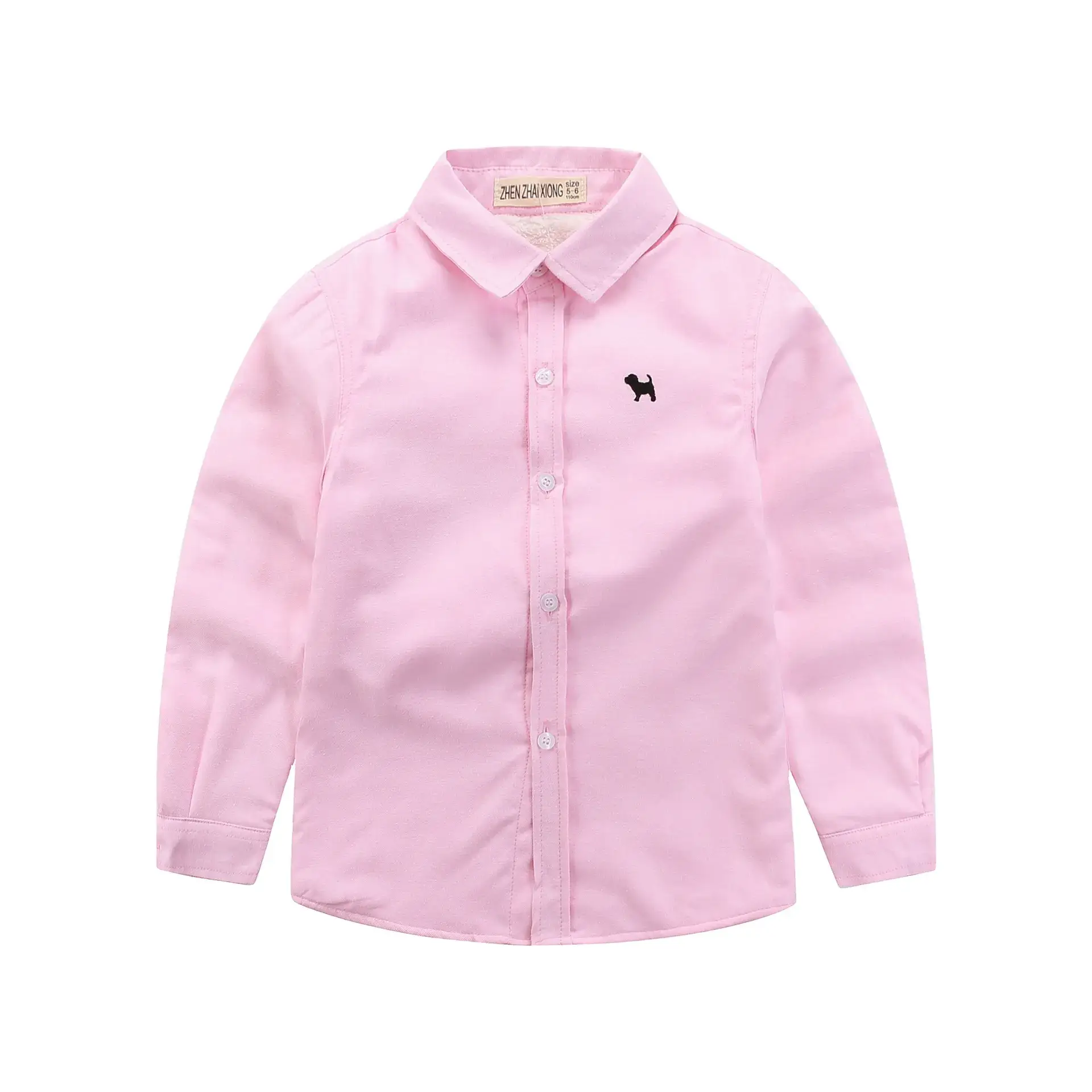 Pink Polo Shirt for Boys Winter Warm Cotton - Image 3