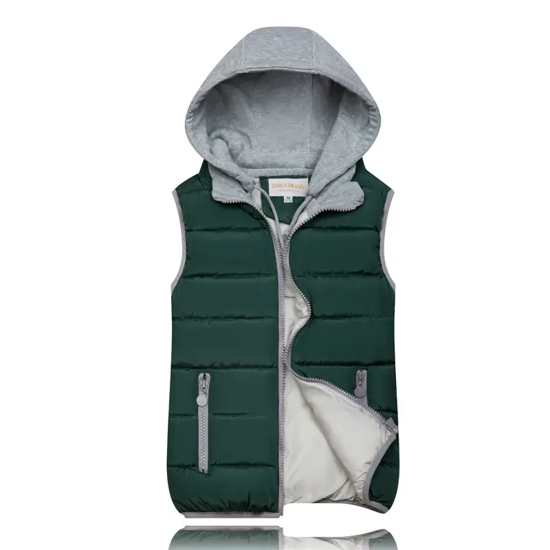 Women Hooded Cotton Vest Red Grey Large Winter - Image 8