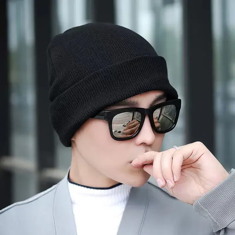Winter Knitted Striped Woolen Beanie Hat - Image 2