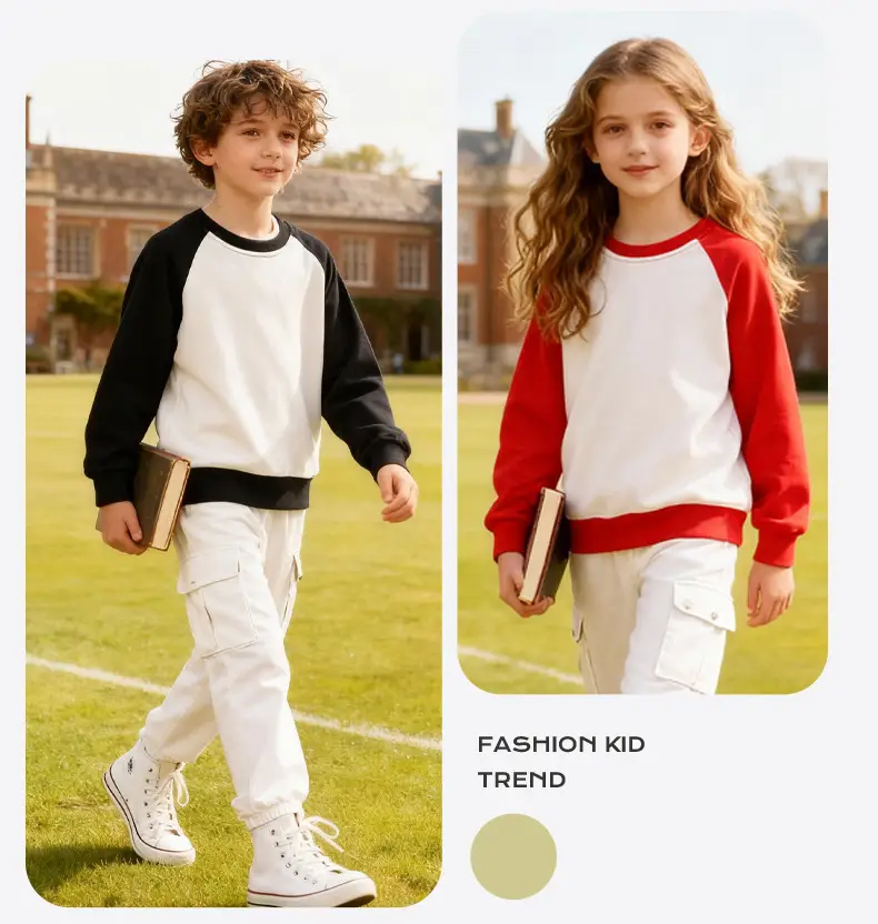 2026 Spring Baby Sweatshirt Blue White Long Sleeve Crew Neck — feature 10