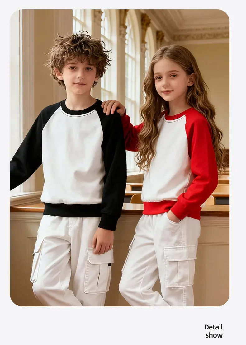2026 Spring Baby Sweatshirt Blue White Long Sleeve Crew Neck — feature 13
