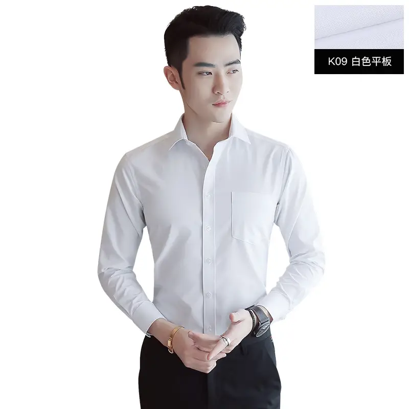 Men's Blue Striped Slim Fit Business Shirt with Embroidered Logo - Image 10