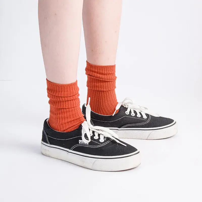 Japanese Ladies Pile Socks Vertical Stripe Cotton Spring Autumn - Image 9