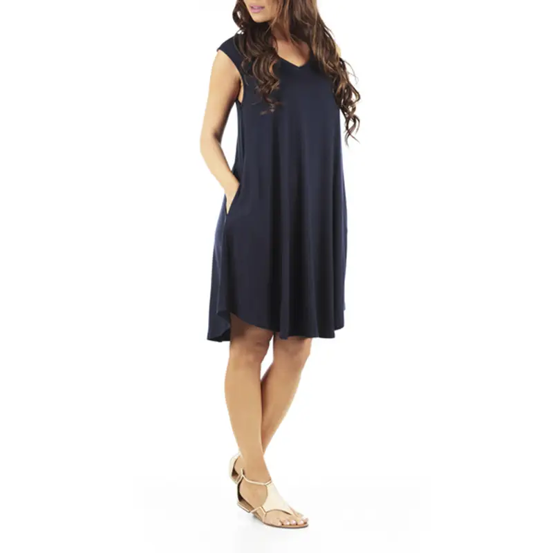 2025 Summer Sleeveless V Neck Vest Dress Women's Clothing - Image 3