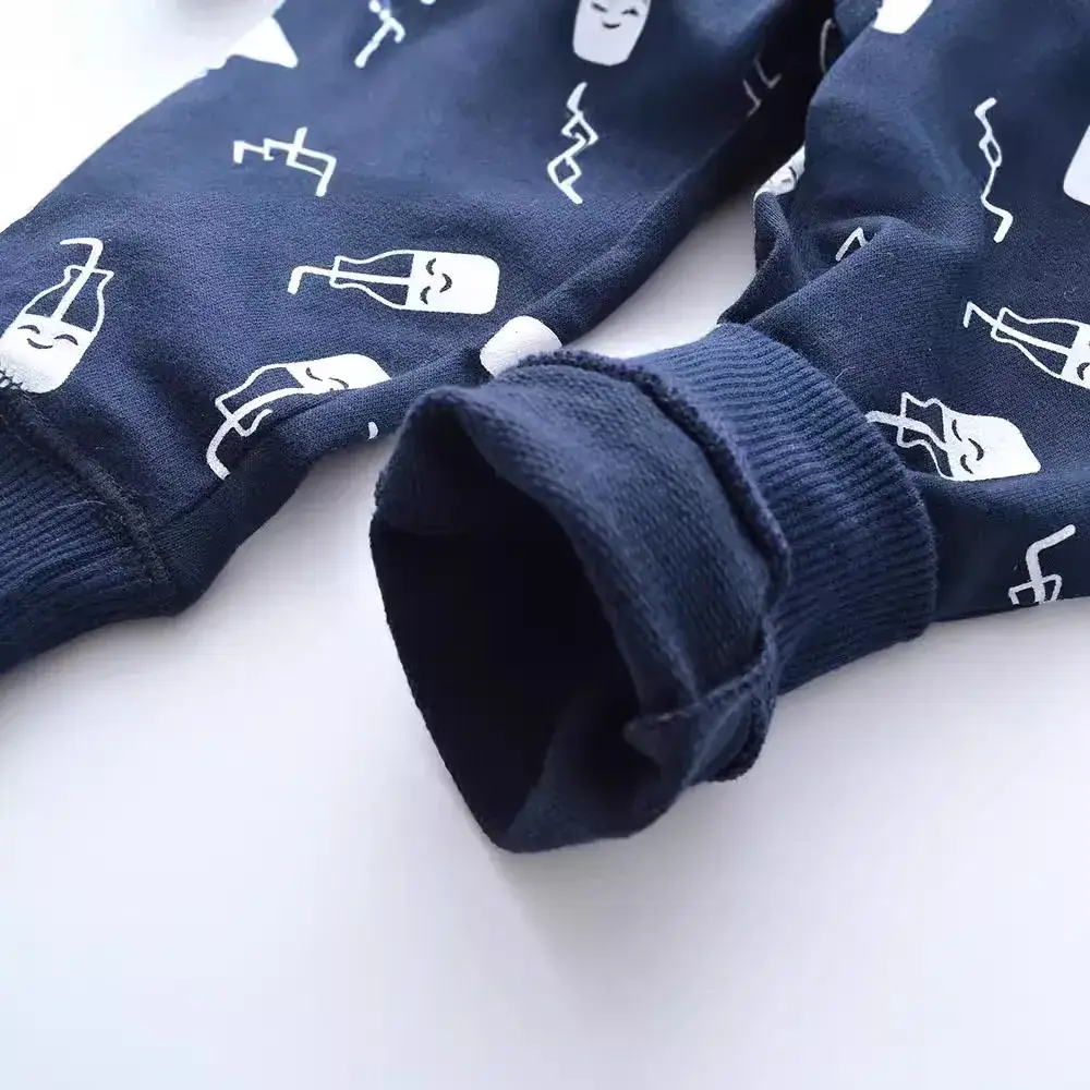 Kids Printed Tiger Cotton Pants Blue for Boys - Image 3