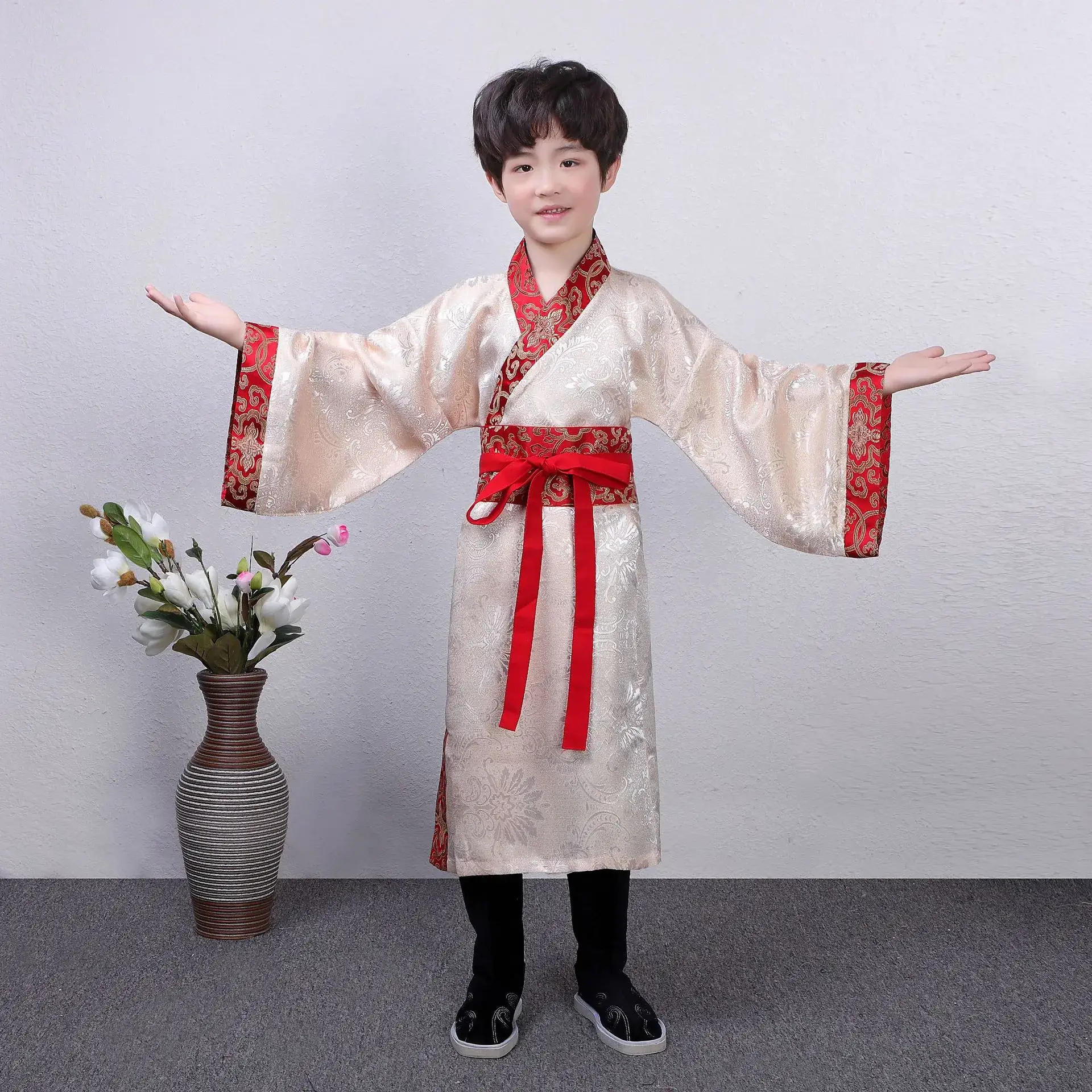 Children's Hanfu Dress Red White Class Costume for Kids - Image 5