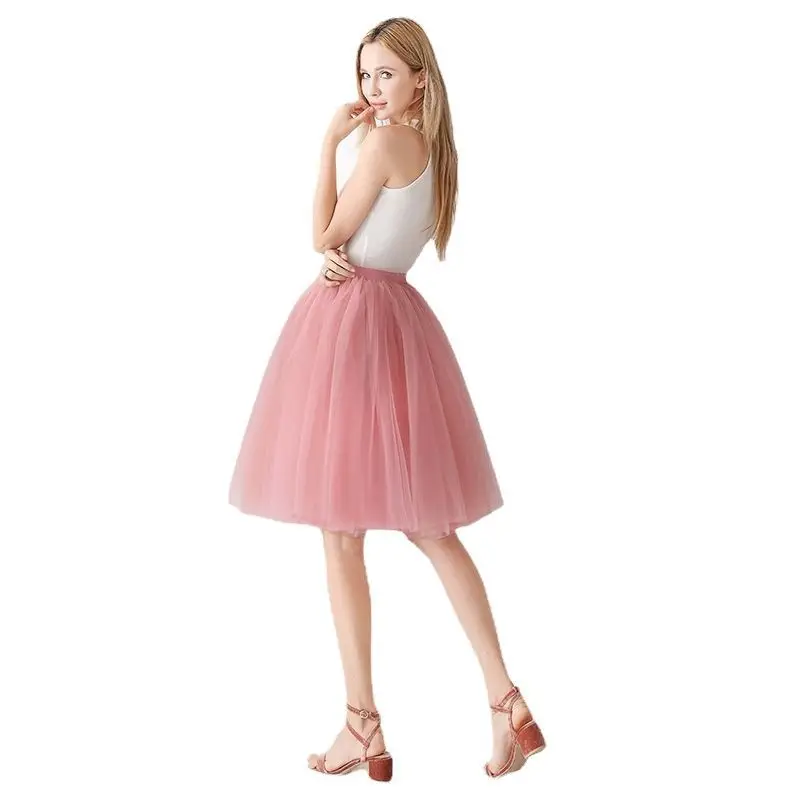 Women High Waist Tulle Skirts Green White Mesh - Image 29