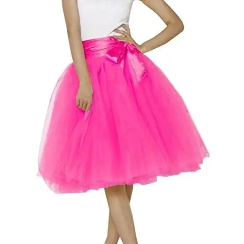 Women High Waist Tulle Skirts Green White Mesh - Image 20