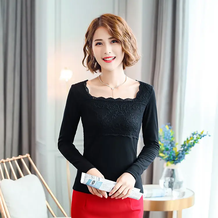 2025 Slim Fit Long Sleeve Women's Cotton Top with Plush Lining - Image 7