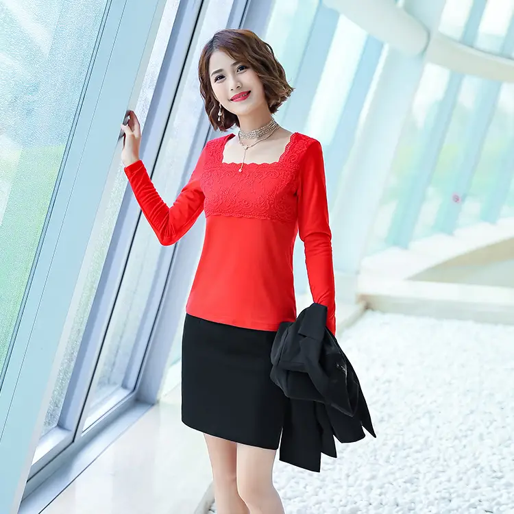 2025 Slim Fit Long Sleeve Women's Cotton Top with Plush Lining - Image 3