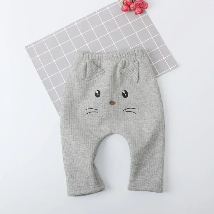 Children's Warm Cashmere Face Pants Peach