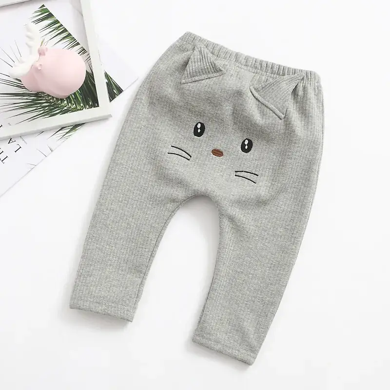 Children's Warm Cashmere Face Pants Peach