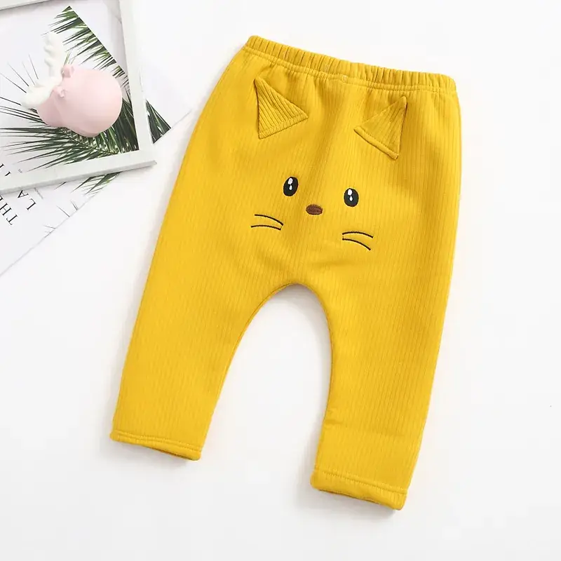 Children's Warm Cashmere Face Pants Peach